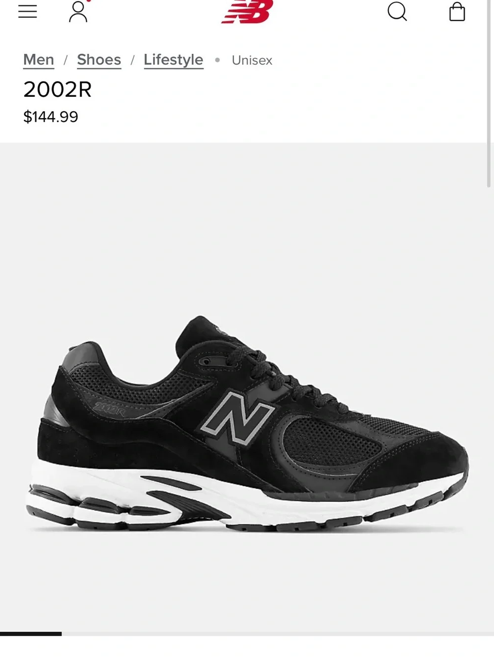 New Balance 2002r Sneakers in Black and White